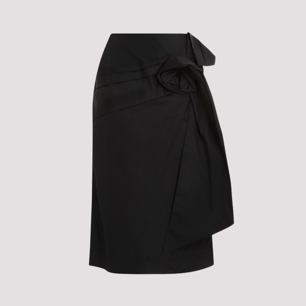 Shop Simone Rocha Pressed Rose Pencil Skirt 8 In Black