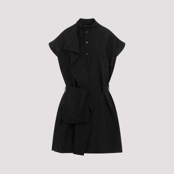 Shop Lemaire Asymmetrical Sleeveless Midi Dress 36 In Bk Black