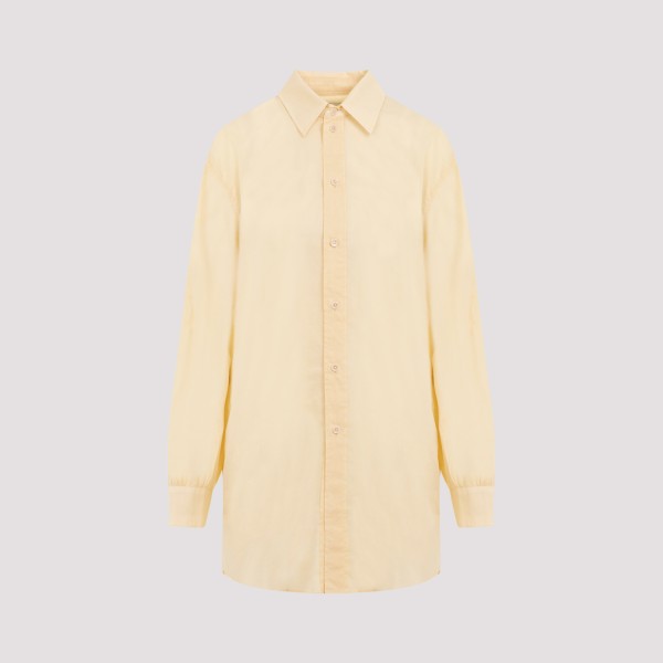 Shop Lemaire Light Straight Collar Shirt 36 In Ye Ice Apricot