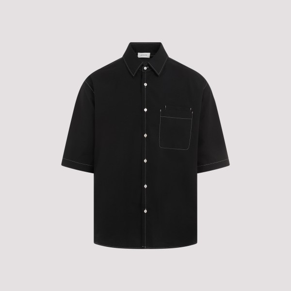 Shop Lemaire Double Pocket Ss Shirt 52 In Bk Black