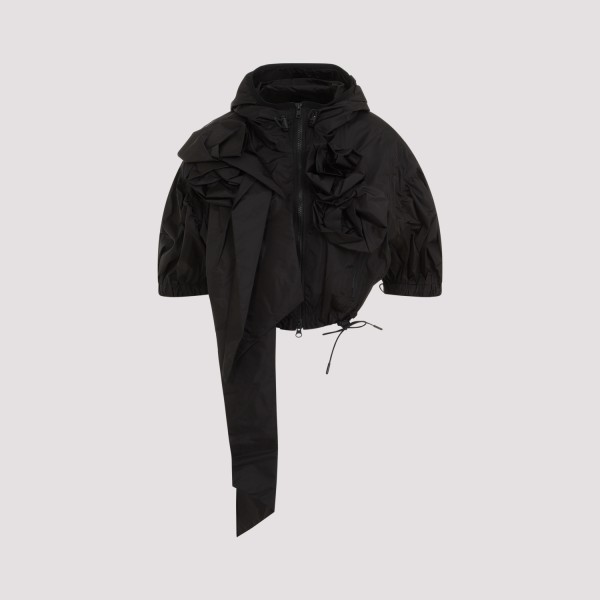 Shop Simone Rocha Cropped Puff Sleeves Jacket 8 In Black