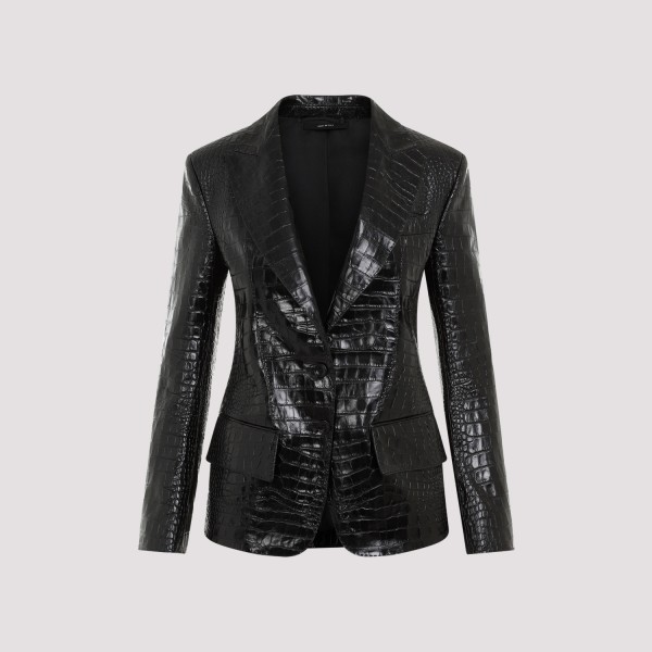 Shop Tom Ford Leather Jacket 40 In Lb Black