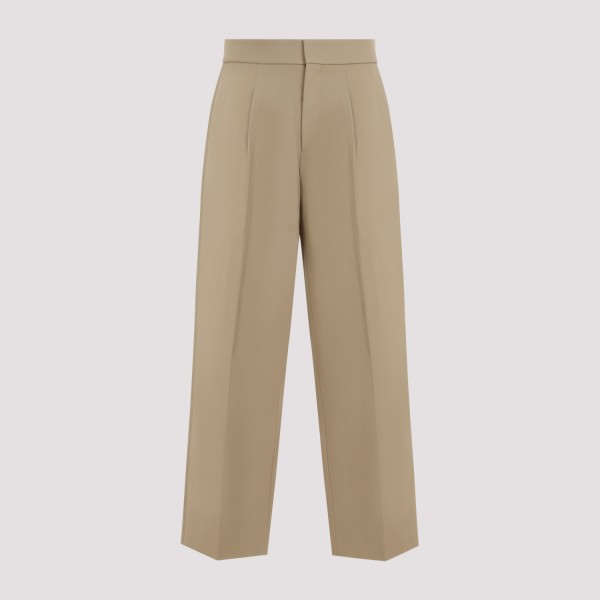 Shop Fear Of God Single Pleat Relaxed Trousers 48 In  Dune