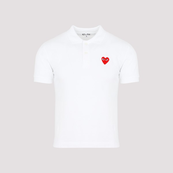 Comme Des Garçons Play Polo T-shirt L In White