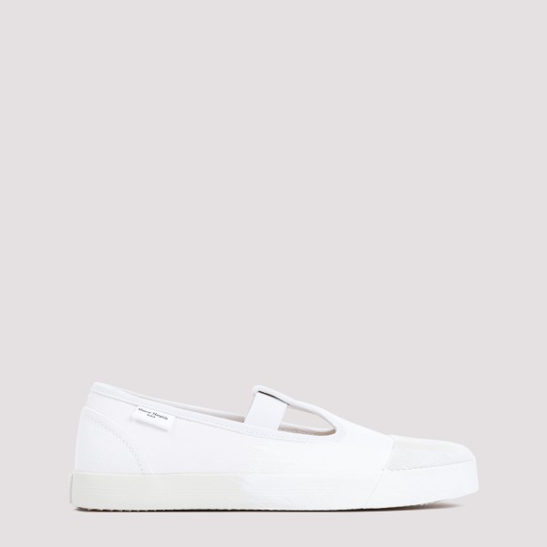 Shop Maison Margiela On The Deck Tabi Sneakers 35 In Ha White Mat Bianchetto