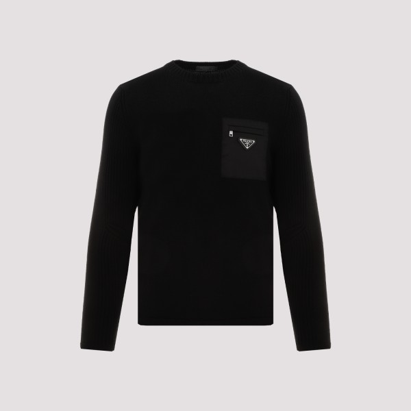 Prada Wool Sweater 48 In Black