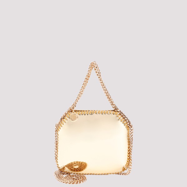 Stella Mccartney Gold Polyurethane Mini Handbag In Neutrals