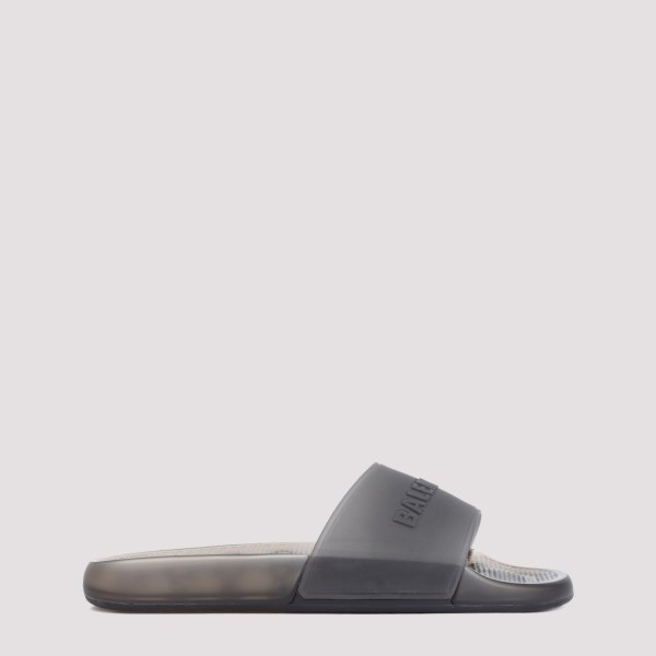 Balenciaga Pool Slide Transparent Rubber Slippers 41 In Gray