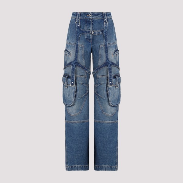 Shop Off-white Off White Cargo Over Pants 25 In  Blue