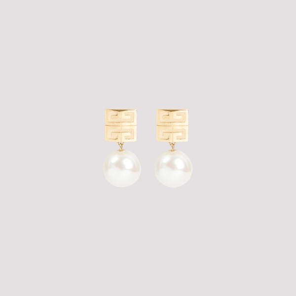 Givenchy 4g Pearl Earrings Unica In  White Gold Yellow