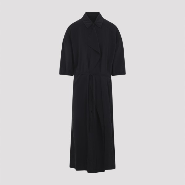 Lemaire Asymmetrical Midi Dress 36 In Black